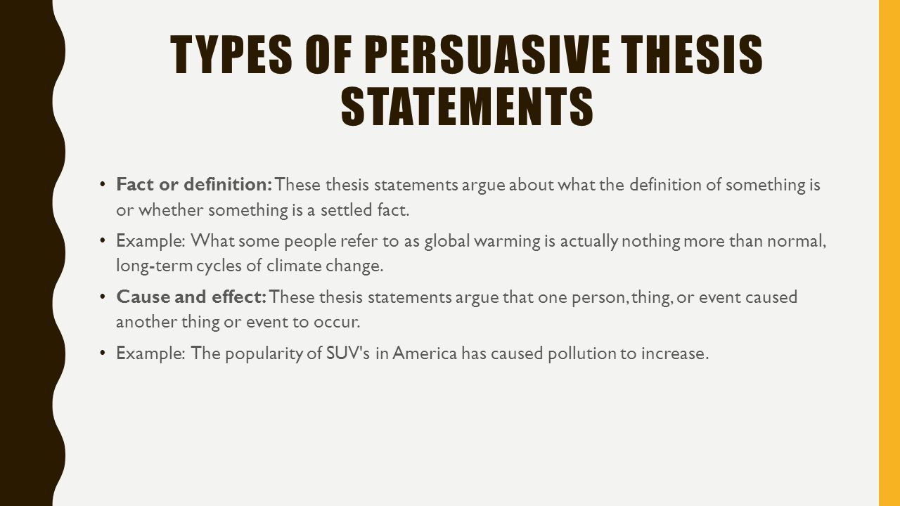 How to write a strong persuasive speech thesis statement